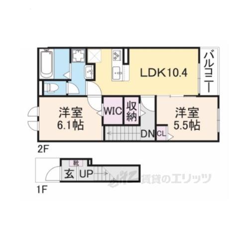 ベルソレイユ1(2LDK/2階)の間取り写真