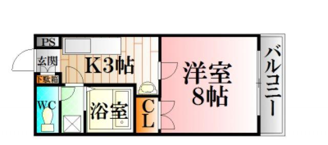 サニーコーポ武田II(1K/3階)の間取り写真