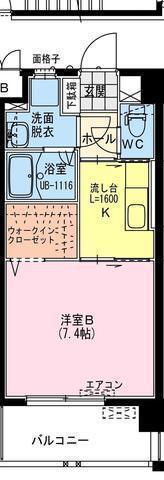 ヴィオレッタ(1K/7階)の間取り写真
