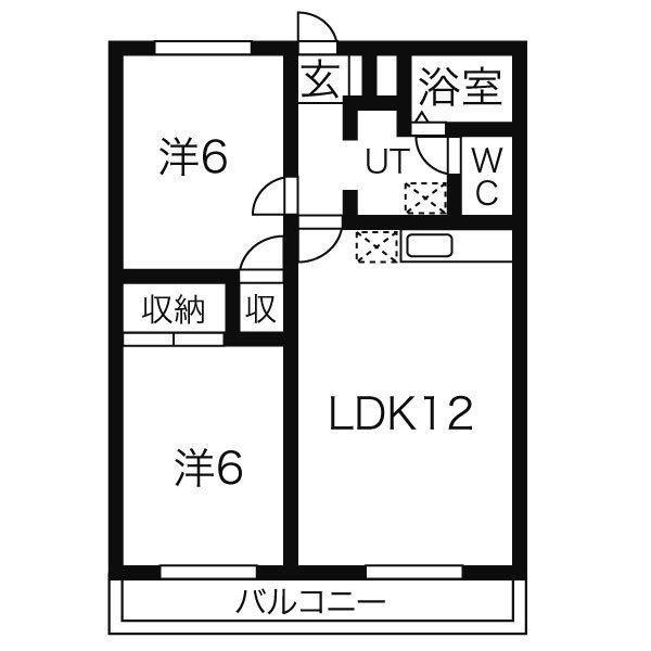 SUNーイーストーAOKI(2LDK/2階)の間取り写真