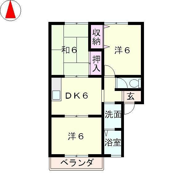 エミナコレージュ(3DK/2階)の間取り写真