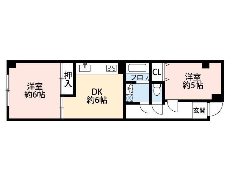 サングレール(1LDK/4階)の間取り写真