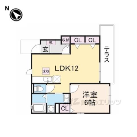 ディアコートⅡ(1LDK/1階)の間取り写真