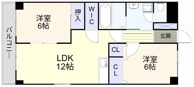 井上興産ビル(2LDK/3階)の間取り写真