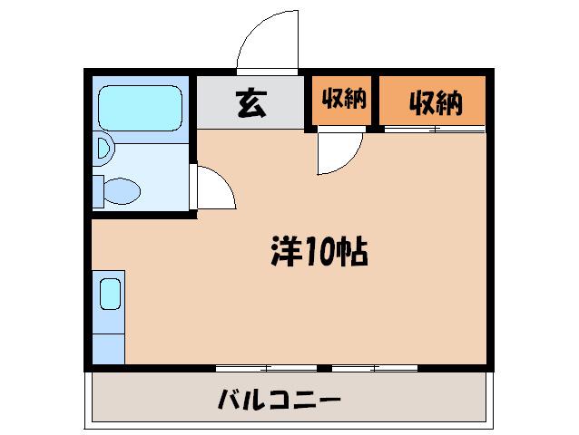 ツルタハイツ(ワンルーム/2階)の間取り写真