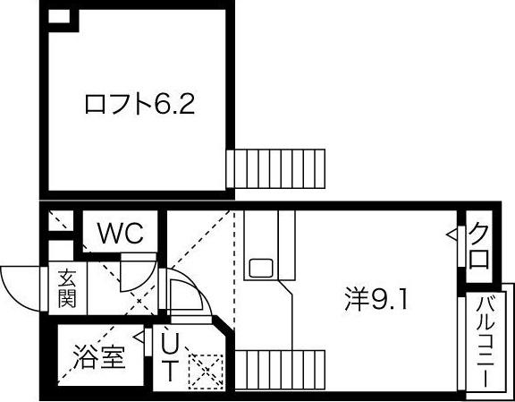 PATINA中村公園I(1K/2階)の間取り写真
