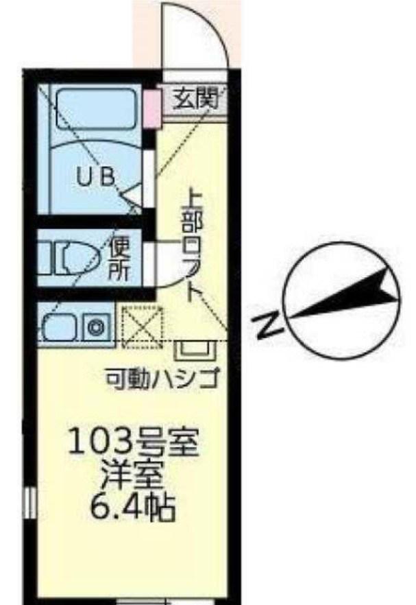 ユナイト弘明寺カールシュミット(ワンルーム/1階)の間取り写真