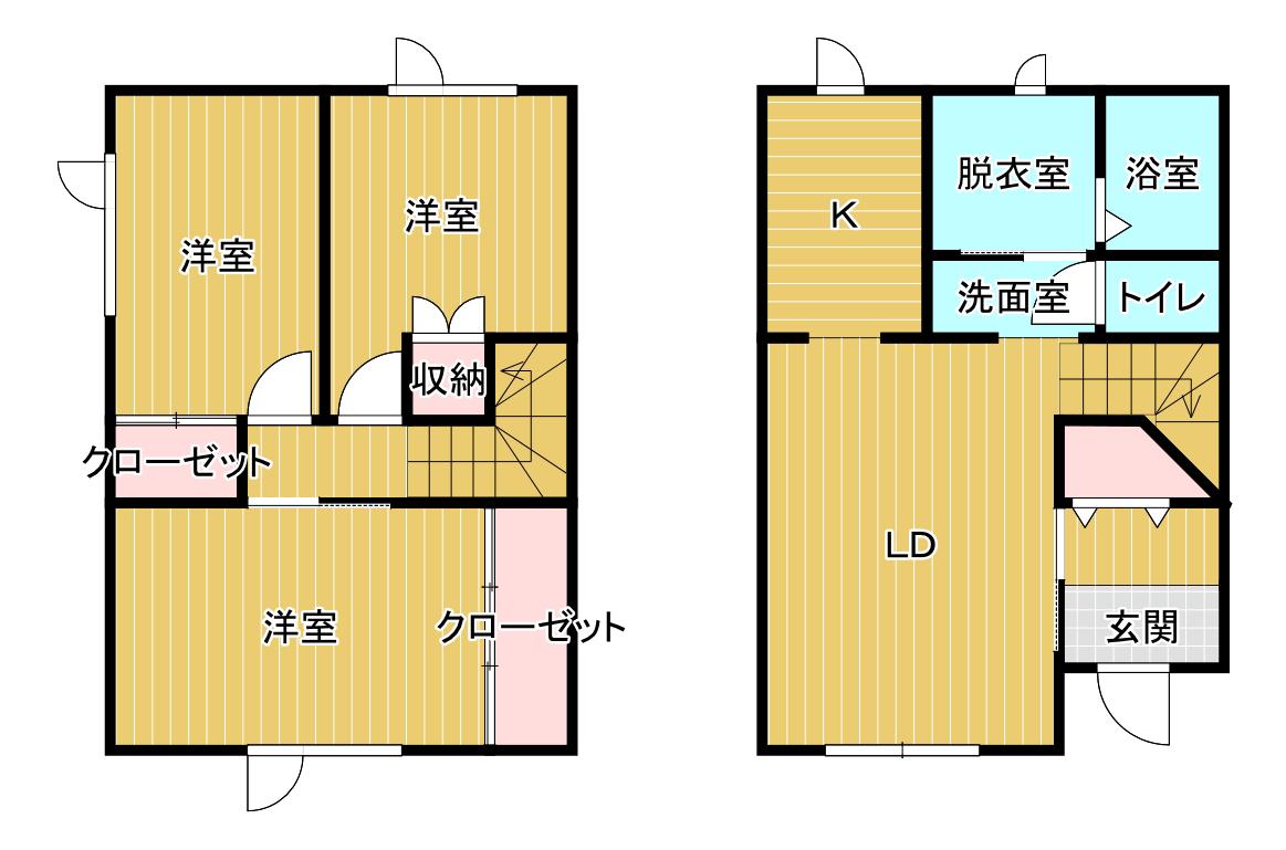 ケントタウン(3LDK/1階)の間取り写真