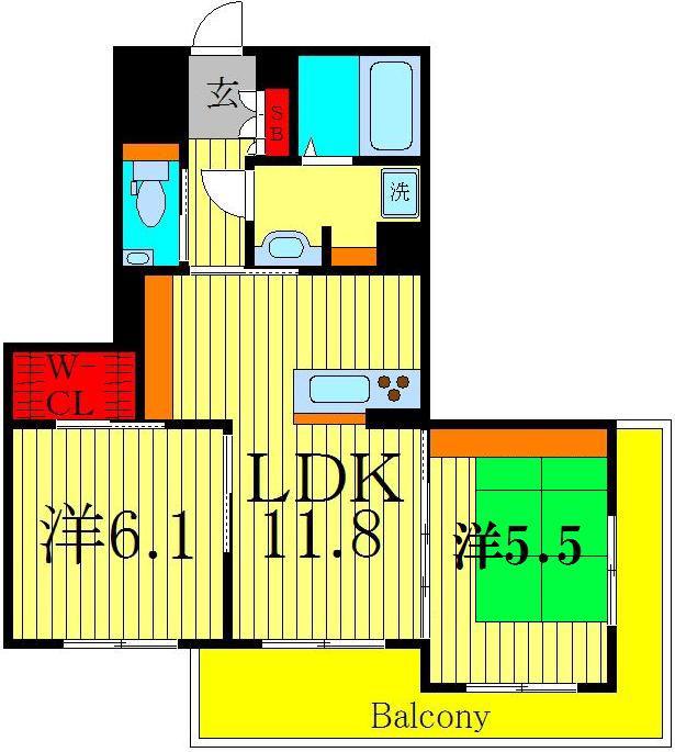 RAFFINE石蔵(2LDK/3階)の間取り写真