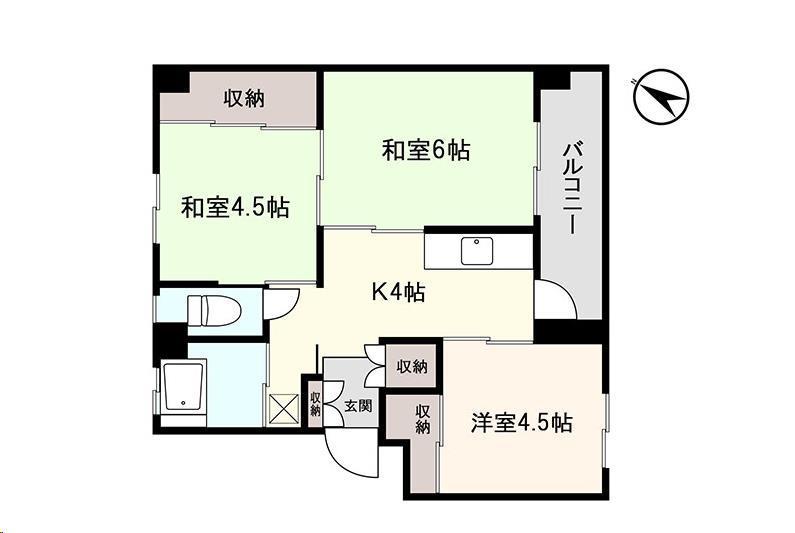アシスト秋田マンションI(3K/4階)の間取り写真