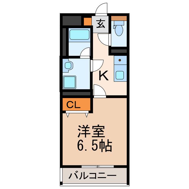 BLOOMING春日井(1K/3階)の間取り写真