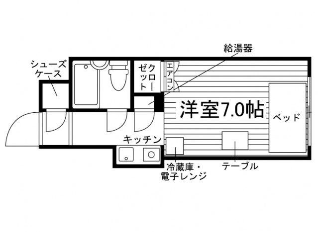 ルミエ武蔵小山(ワンルーム/1階)の間取り写真