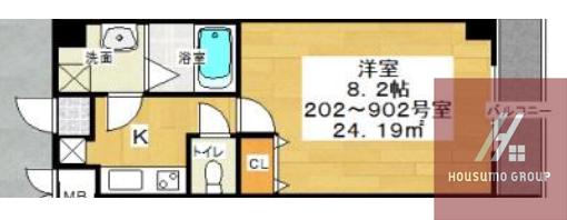 パーラム野田(1K/3階)の間取り写真