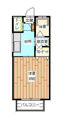 ミューズI(1K/1階)の間取り写真