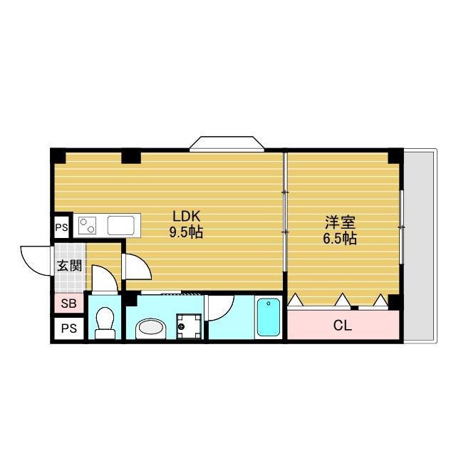 メゾンリュート2番館(1LDK/3階)の間取り写真