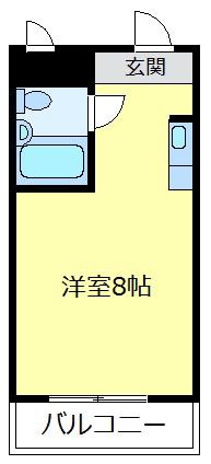 M&Fマンション(1K/2階)の間取り写真