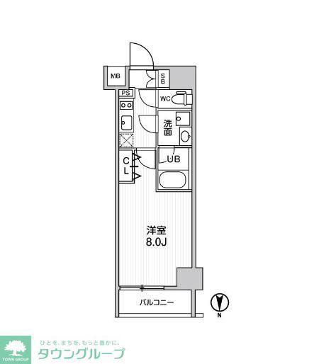 GENOVIA南千住IIISKYGARDEN(1K/7階)の間取り写真
