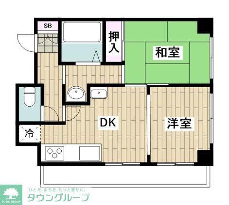 エトワールヤマト(2DK/4階)の間取り写真