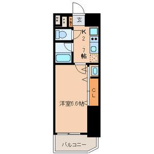 ベレーサ名駅ウエスト(1K/3階)の間取り写真