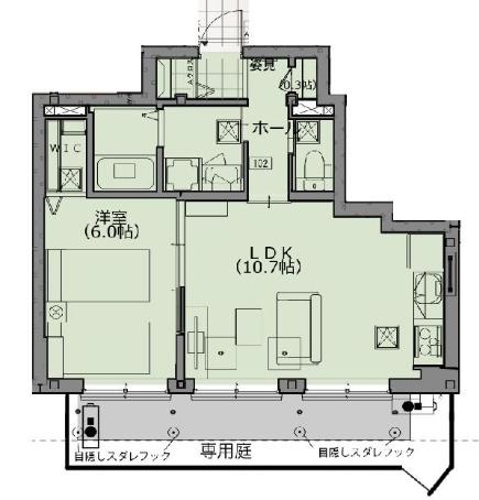 クラウドシティー大森(1LDK/1階)の間取り写真