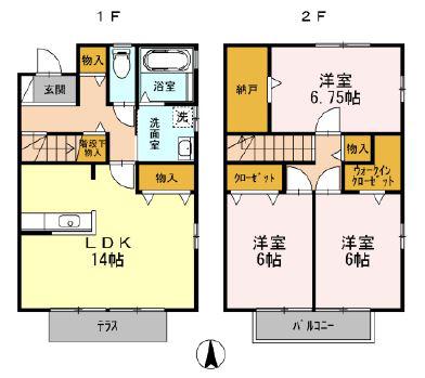 ロイヤルガーデン(3LDK/1階)の間取り写真