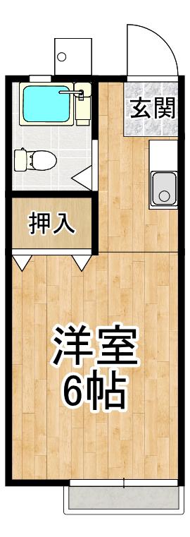 CITYHILL(1K/2階)の間取り写真