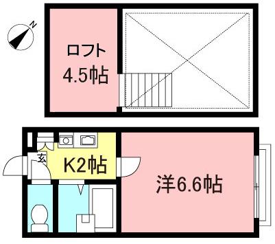 アーバン相模台(1K/2階)の間取り写真
