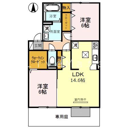 ECO SOLEIL(2LDK/1階)の間取り写真