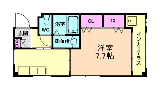 グルーク塚本(1DK/2階)の間取り写真