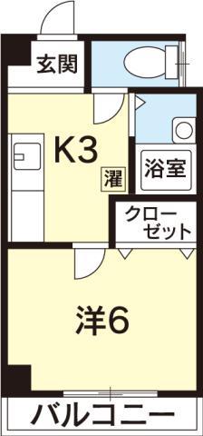 ホワイトハイツ(1K/2階)の間取り写真
