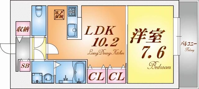 フォレストビュー(1LDK/2階)の間取り写真