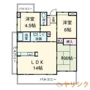 イーストサイド山の手(3LDK/7階)の間取り写真