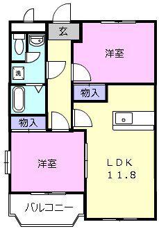 セピアコート(2LDK/3階)の間取り写真