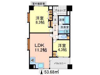 アネーロ千歳船橋(2LDK/3階)の間取り写真