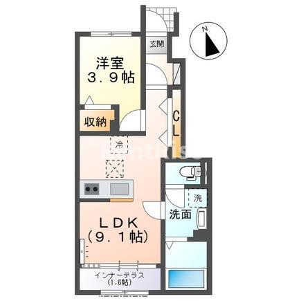 コンフォート(1LDK/1階)の間取り写真