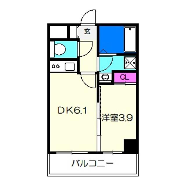 フリーダムレジデンス松原上田II(1DK/9階)の間取り写真