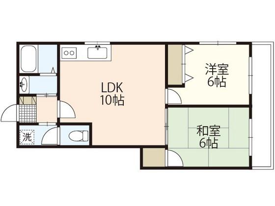 オルゴグラード広島(2LDK/6階)の間取り写真