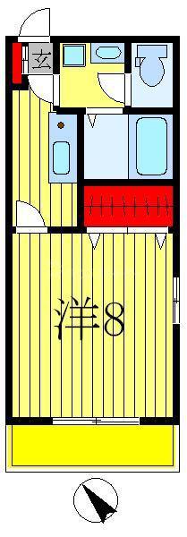 VIVACE(1K/2階)の間取り写真