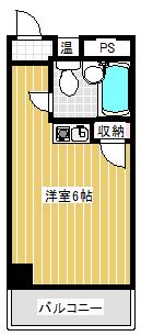 たかなかビル(ワンルーム/6階)の間取り写真