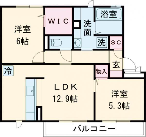 マーベラス(2LDK/3階)の間取り写真