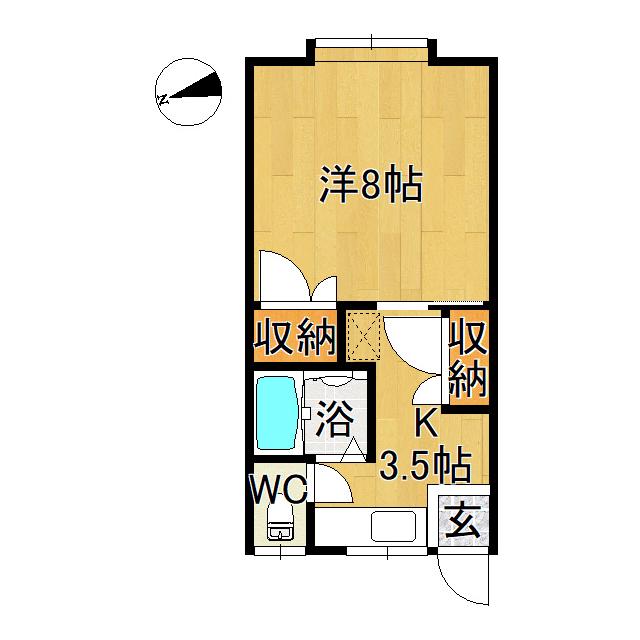 レジデンス中野(1K/2階)の間取り写真