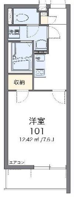 クレイノ芝富士ハイツ(1K/2階)の間取り写真