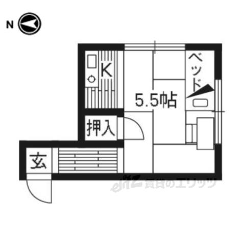 好川荘(1K/1階)の間取り写真