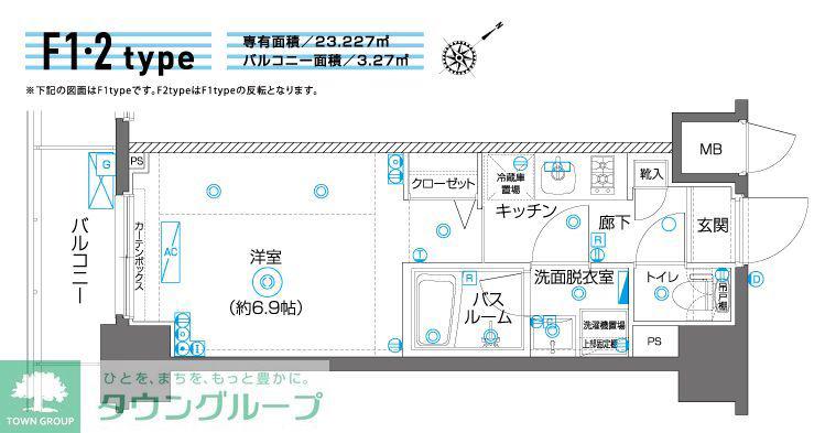 ZOOM横濱イースト(1K/8階)の間取り写真