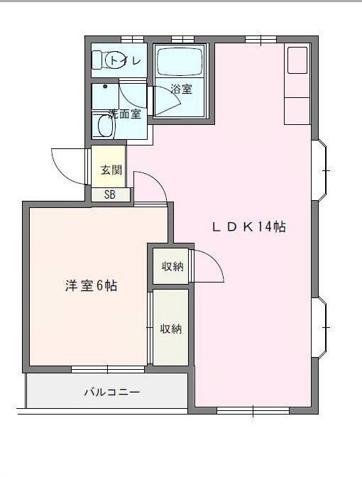ハイツエルB(1LDK/2階)の間取り写真