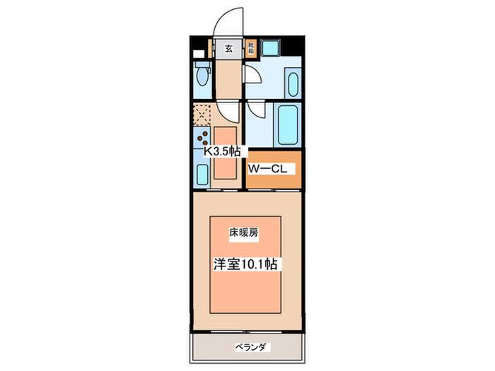ロイヤルパーク多摩川2番館(1K/5階)の間取り写真