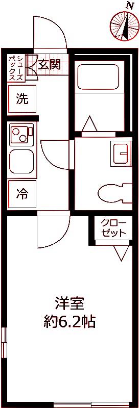 岩井テラス(1K/3階)の間取り写真