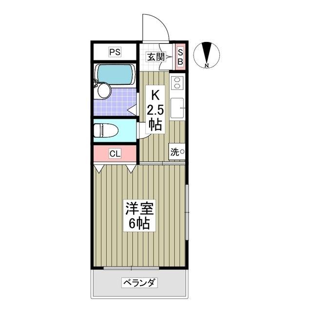 春日ハイツ(1K/3階)の間取り写真