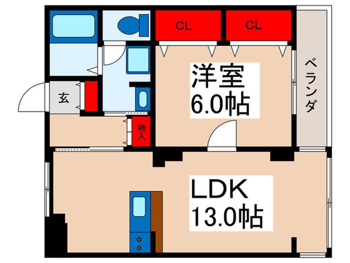 コオポスアペアII(1LDK/1階)の間取り写真