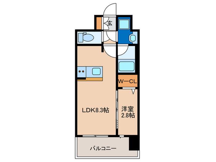 ブランシエスタ千早RJR(1LDK/11階)の間取り写真